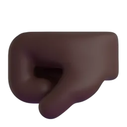 Left-Facing Fist: Dark Skin Tone emoji on Microsoft