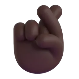 Crossed Fingers: Dark Skin Tone emoji on Microsoft