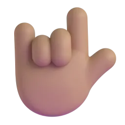 Love-You Gesture: Medium-Light Skin Tone emoji on Microsoft