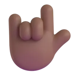 Love-You Gesture: Medium-Dark Skin Tone emoji on Microsoft