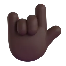 Love-You Gesture: Dark Skin Tone emoji on Microsoft