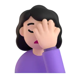 Microsoft üzerinde Eliyle yüzünü kapatan kadın: açık cilt tonu emojisi
