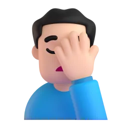 อีโมจิ ผู้ชายเอามือก่ายหน้าผาก: โทนผิวสีขาว บน Microsoft