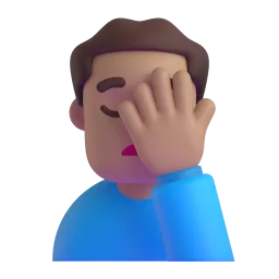 Man Facepalming: Medium-Light Skin Tone emoji on Microsoft