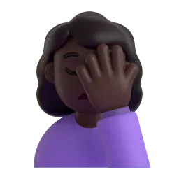 Woman Facepalming: Dark Skin Tone emoji on Microsoft