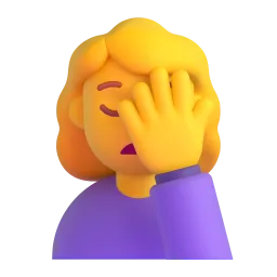 Woman Facepalming emoji on Microsoft
