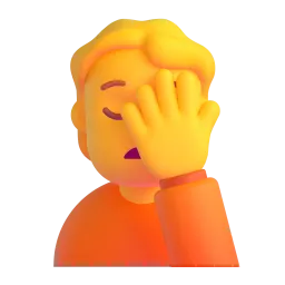 Person Facepalming emoji on Microsoft