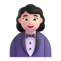 Frau im Smoking: helle Hautfarbe-Emoji auf Microsoft