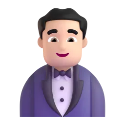 Emoji Uomo in smoking: carnagione chiara su Microsoft