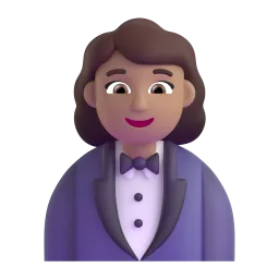 Emoji Femme en smoking : peau moyennement claire sur Microsoft