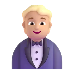 Emoji Người mặc bộ vest: màu da trung bình trên Microsoft