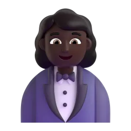 Emoji Femme en smoking : peau foncée sur Microsoft