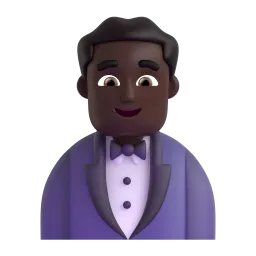 Mann im Smoking: dunkle Hautfarbe-Emoji auf Microsoft