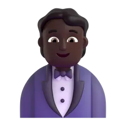 Person in Tuxedo: Dark Skin Tone emoji on Microsoft