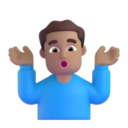 Man Shrugging: Medium-Light Skin Tone emoji on Microsoft