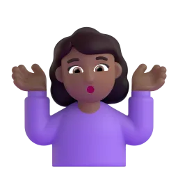 Woman Shrugging: Medium-Dark Skin Tone emoji on Microsoft