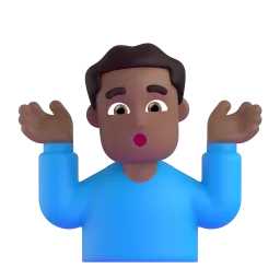 Emoji Hombre encogido de hombros: tono de piel oscuro medio en Microsoft