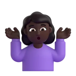 Emoji Donna che scrolla le spalle: carnagione scura su Microsoft