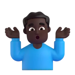Man Shrugging: Dark Skin Tone emoji on Microsoft