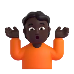 Person Shrugging: Dark Skin Tone emoji on Microsoft