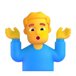 Man Shrugging emoji on Microsoft