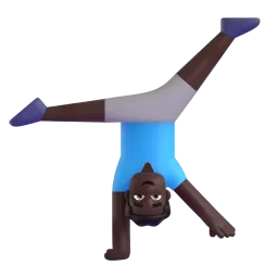 Man Cartwheeling: Dark Skin Tone emoji on Microsoft