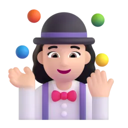 อีโมจิ ผู้หญิงเล่นจั๊กกลิ้ง: โทนผิวสีขาว บน Microsoft