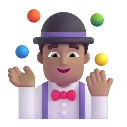 Jongleur: mittelhelle Hautfarbe-Emoji auf Microsoft