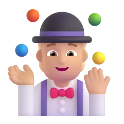 Emoji Persona che fa giocoleria: carnagione olivastra su Microsoft