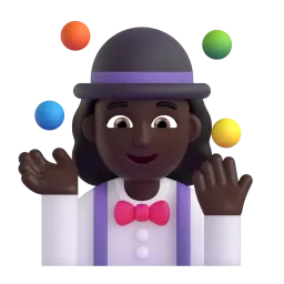 Woman Juggling: Dark Skin Tone emoji on Microsoft