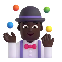 Microsoft üzerinde Jonglör erkek: koyu cilt tonu emojisi