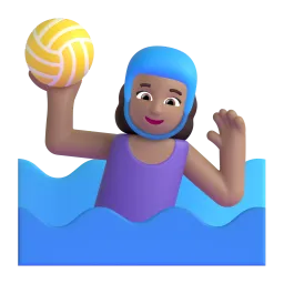 Vrouw die waterpolo speelt: lichtgetinte huidskleur-emoji op Microsoft
