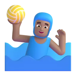 Wasserballspieler: mittelhelle Hautfarbe-Emoji auf Microsoft