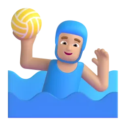 Microsoft üzerinde Su topu oynayan erkek: orta cilt tonu emojisi