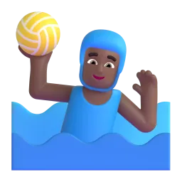Man Playing Water Polo: Medium-Dark Skin Tone emoji on Microsoft