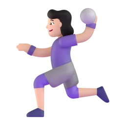 Woman Playing Handball: Light Skin Tone emoji on Microsoft