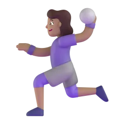 Emoji Wanita bermain bola baling: ton kulit sederhana cerah pada Microsoft