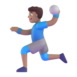 Man Playing Handball: Medium-Light Skin Tone emoji on Microsoft