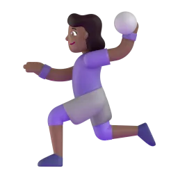 Emoji Jogadora de handebol: pele morena escura no Microsoft