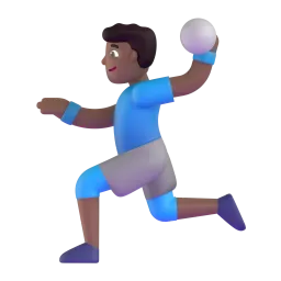 Handballspieler: mitteldunkle Hautfarbe-Emoji auf Microsoft