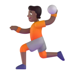 Person Playing Handball: Medium-Dark Skin Tone emoji on Microsoft