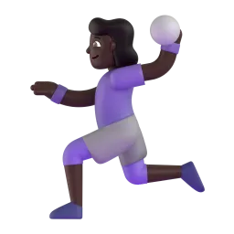 Woman Playing Handball: Dark Skin Tone emoji on Microsoft