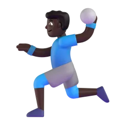 Man Playing Handball: Dark Skin Tone emoji on Microsoft