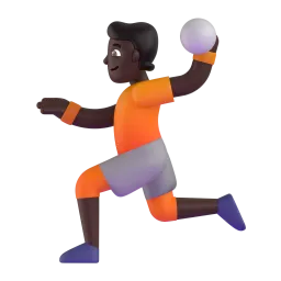 Person Playing Handball: Dark Skin Tone emoji on Microsoft