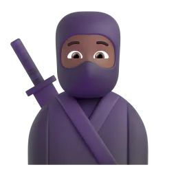 Ninja: Medium-Dark Skin Tone emoji on Microsoft