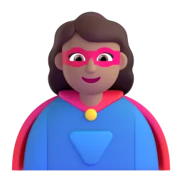 Emoji Supereroina: carnagione abbastanza chiara su Microsoft
