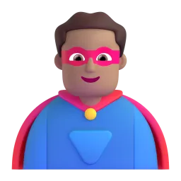 Emoji Supereroe uomo: carnagione abbastanza chiara su Microsoft