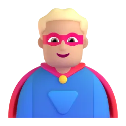 Man Superhero: Medium Skin Tone emoji on Microsoft