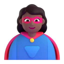 Woman Superhero: Medium-Dark Skin Tone emoji on Microsoft