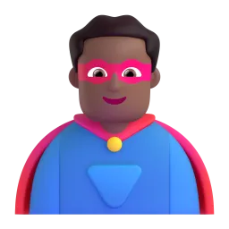 Man Superhero: Medium-Dark Skin Tone emoji on Microsoft
